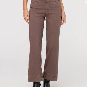 DUER LuxTwill High Rise Trouser Brown Wide-Leg Pants